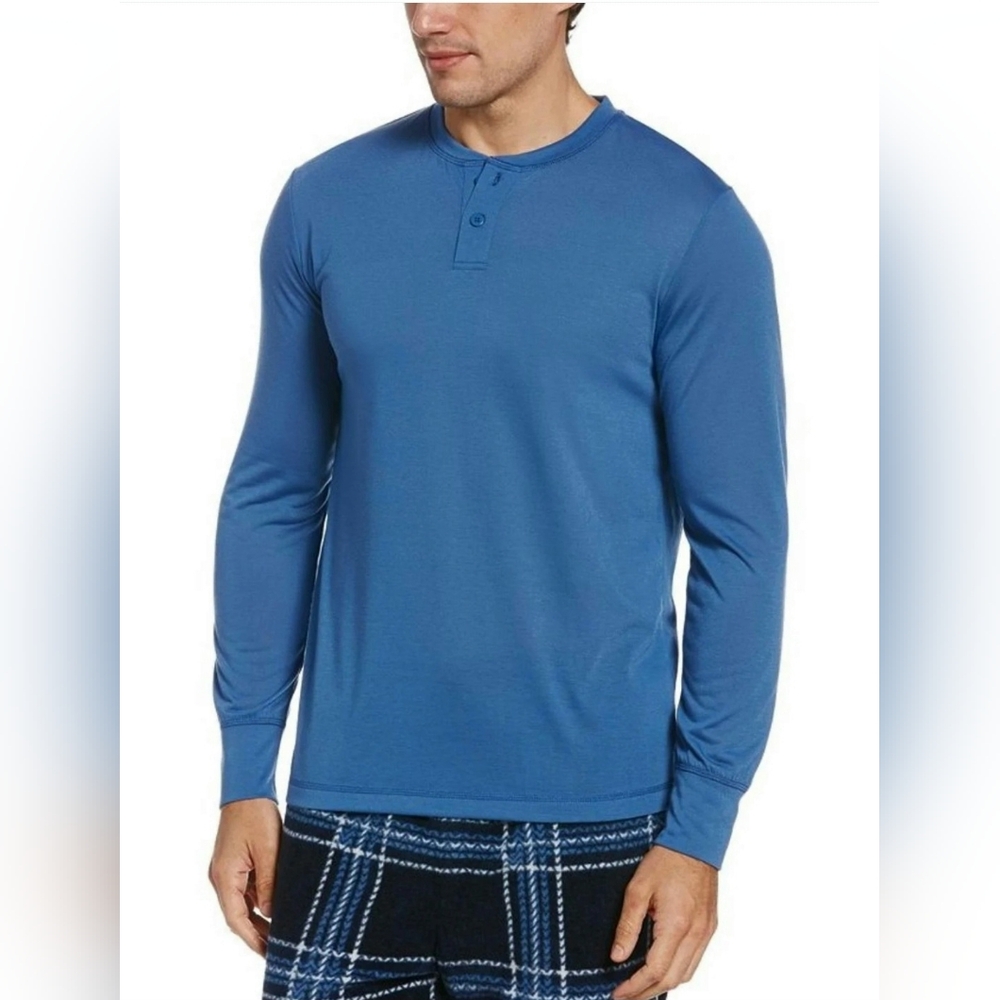 $38 Perry Ellis Portfolio Mens Henley Pajama Sleep Shirt